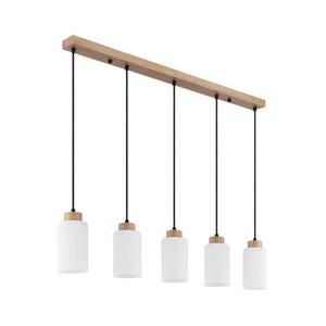 Imagine Globo 15977-5H - Lustră suspendată pe cablu ROWENA 5xE27/60W/230V stejar/alb