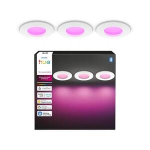 Imagine Philips - Set de 3 spoturi LED RGBW dimabile pentru baie, încastrate în tavan Hue SLIM LED/8, 3W/230V IP44