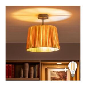 Imagine BRILAGI - Lustră LED aplicată CERIA BOHO 1xE27/60W/230V Ø 30 cm negru/rafie