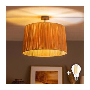 Imagine BRILAGI - Lustră LED aplicată CERIA BOHO, 1xE27/60W/230V, Ø 50 cm, negru/rafie