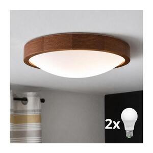 Imagine BRILAGI - Plafonieră LED CARVALHO SLIM 2xE27/15W/230V, finisaj stejar-cireș, diam. 37 cm