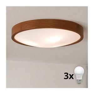 Imagine BRILAGI - Plafonieră LED CARVALHO SLIM 3xE27/15W/230V, finisaj stejar-cireș, diametru 47 cm