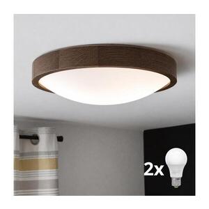 Imagine BRILAGI - Plafonieră LED CARVALHO SLIM 2xE27/15W/230V, stejar-nuc, Ø 37 cm