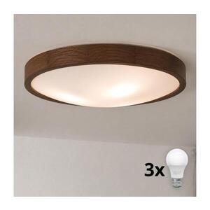 Imagine BRILAGI - Plafonieră LED CARVALHO SLIM 3xE27/15W/230V, stejar-nuc, diam. 47 cm