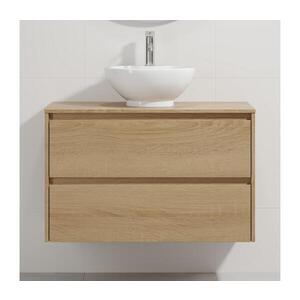 Imagine Dulap de baie cu lavoar TRONDHEIM/DRAMMEN 90x57x46 cm stejar/alb