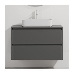 Imagine Dulap de baie cu lavoar TRONDHEIM/LJORDAL 90x57x46 cm antracit/alb