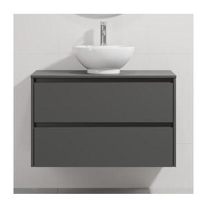 Imagine Dulap pentru baie cu lavoar TRONDHEIM/DRAMMEN 90x57x46 cm antracit/alb