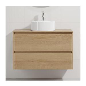 Imagine Dulap de baie cu lavoar TRONDHEIM/VIKEDAL 90x57x46 cm stejar/alb