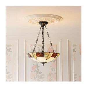 Imagine Endon 111879 - Candelabru pe lanț Tiffany INGRAM 3xE27/10W/230V, diam. 45 cm