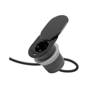 Imagine Priză încastrabilă cu capac glisant, 1x priză + USB-C + USB-A, neagră
