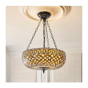 Imagine Endon 111882 - Candelabru pe lanț Tiffany MILLE FEUX 3xE27/10W/230V, diam. 45 cm