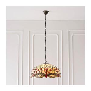 Imagine Endon 64079 - Candelabru pe lanț Tiffany DRAGONFLY 3xE27/60W/230V pr. 50 cm