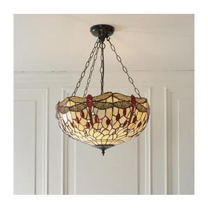 Imagine Endon 112251 - Candelabru Tiffany DRAGONFLY suspendat pe lanț, 3xE27/60W/230V, Ø 50 cm