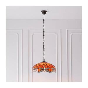 Imagine Endon 64081 - Candelabru pe lanț Tiffany DRAGONFLY 3xE27/60W/230V, diam. 41 cm