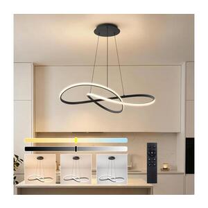 Imagine BRILAGI - Lustra LED reglabilă pe cablu INFINITY LED/80W/230V 80x80 cm neagră + telecomandă