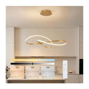 Imagine BRILAGI - Lustră LED reglabilă suspendată pe cablu INFINITY LED/80W/230V 80x80 cm aurie + telecomandă