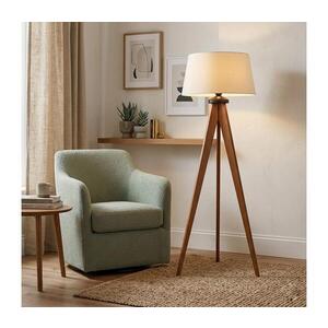 Imagine Lampadar AIDA 1xE27/15W/230V stejar/crem