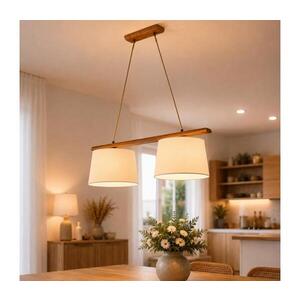 Imagine Lampă suspendată pe cablu AIDA 2xE27/15W/230V Ø 35 cm stejar/crem