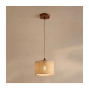 Imagine Lustră suspendată pe cablu AIDA 1xE27/15W/230V Ø 25 cm, stejar/rafie