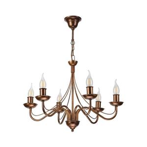 Imagine Candelabru suspendat ANTON pe lanț, 6xE14/60W/230V, bronz