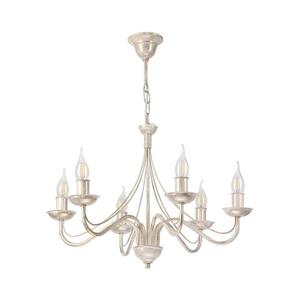 Imagine Candelabru suspendat pe lanț ANTON 6xE14/60W/230V, finisaj alb patinat