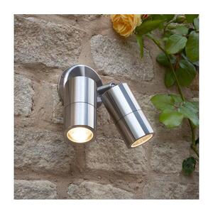 Imagine Där Lighting ORT0968 - Aplica LED de exterior ORTEGA, spot montat pe perete, 2xGU10/5W/230V, IP65, cromat