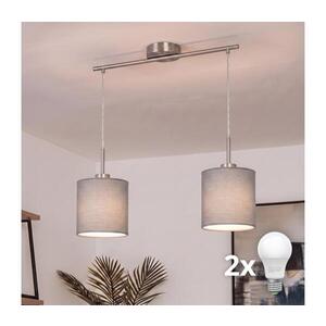 Imagine BRILAGI - Lustră LED suspendată pe cablu NUBILA 2xE27/60W/230V gri deschis