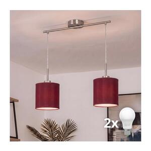 Imagine BRILAGI - Lustru LED suspendat pe cablu NUBILA 2xE27/60W/230V roșu pompeian