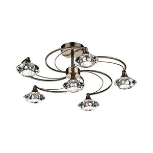 Imagine Där Lighting LUT0675 - Lustră de tavan aplicată LUTHER 6xG9/40W/230V, alamă