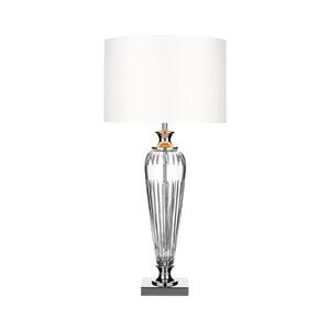 Imagine Där Lighting HIN4208 - Lampă de masă HINTON 1xE27/60W/230V alb/crom lucios