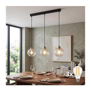 Imagine Lustră LED pe cablu DEVI 3xE27/15W/230V neagră/transparentă