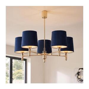 Imagine BRILAGI - Candelabru pe tijă MONTE, 5xE27/60W/230V, albastru/auriu