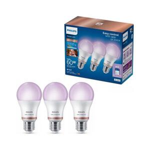Imagine Set de 3 becuri LED RGB dimabile Philips SMART A60 E27/8, 8W/230V 2200-6500K