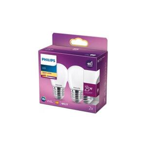 Imagine Set de 2 becuri LED Philips P45, soclu E27, 2, 2W/230V, 2700K