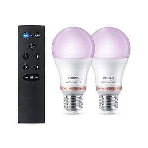 Imagine Set de 2 becuri LED RGB reglabile Philips SMART A60 E27/8, 5W/230V 2200-6500K + telecomandă inclusă
