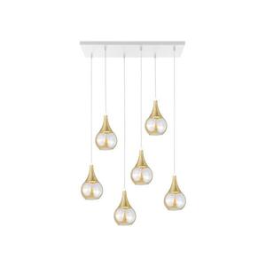 Imagine Lustră pe cablu LACRIMA HONEY 6xE27/60W/230V alb/auriu/bej fumuriu
