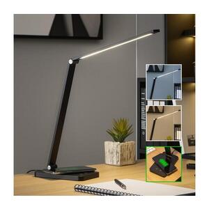 Imagine BRILAGI - Lampă de birou LED tactilă cu dimmer, încărcare wireless QI, LED/7W/5V 3000/4000/6000K, negru