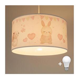 Imagine BRILAGI - Lustră LED suspendată pentru copii BOBO cu cablu 1xE27/60W/230V Ø 35 cm alb/iepurași