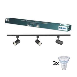 Imagine Philips - Spot LED dimabil pe șină, sistem EASYLINK 3xGU10/6, 2W/230V 1m, negru