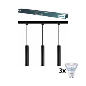 Imagine Philips-LED dimmabil, lampă suspendată pe cablu pentru sistem de șină EASYLINK, 3xGU10/6, 2W/230V, 1m, negru