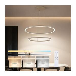 Imagine BRILAGI - lustru pe cablu LED dimabil PORTOFINO LED/98W/230V Ø 80 cm bej + telecomandă