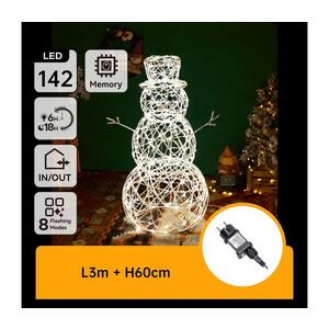 Imagine -LED Decorațiune luminoasă de Crăciun pentru exterior, om de zăpadă, LED/3, 6W/31/230V 2700K 60cm IP44