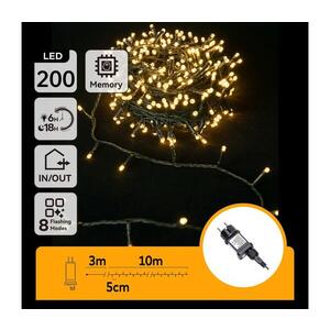 Imagine - Ghirlandă LED de Crăciun pentru exterior, 200 LED, 8 funcții, 13 m, IP44, alb cald