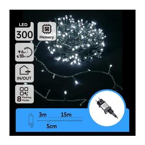 Imagine - Ghirlandă LED de exterior, 300 LED, 8 moduri, 18 m, IP44, alb rece
