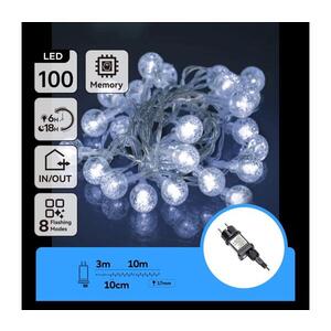 Imagine - Ghirlandă LED de exterior pentru Crăciun, 100xLED/8 funcții, 13m, IP44, alb rece