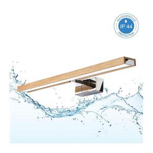 Imagine BRILAGI-LED Iluminare oglindă pentru baie 3-în-1 WOODY MIRROR LED/12W/230V 60 cm IP44 crom/stejar