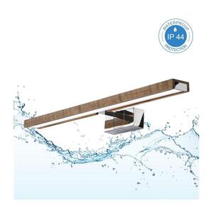 Imagine BRILAGI - LED Iluminare pentru oglindă de baie 3 în 1 WOODY MIRROR LED/12W/230V IP44 crom/stejar/nuc