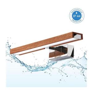 Imagine BRILAGI-LED Iluminare pentru oglindă de baie 3-în-1 WOODY MIRROR LED/8W/230V IP44 crom/stejar cireș