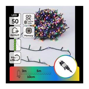 Imagine - Ghirlandă LED de exterior pentru Crăciun, 50 LED / 8 funcții, 8 m, IP44, multicoloră