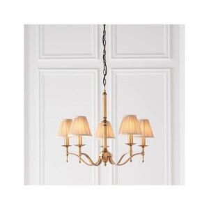 Imagine Endon 63627 - Candelabru cu lanț STANFORD 5xE14/40W/230V alamă/bej
